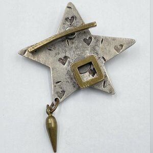 Vintage Rare Thomas Mann Sterling Silver and Brass Star Brooch